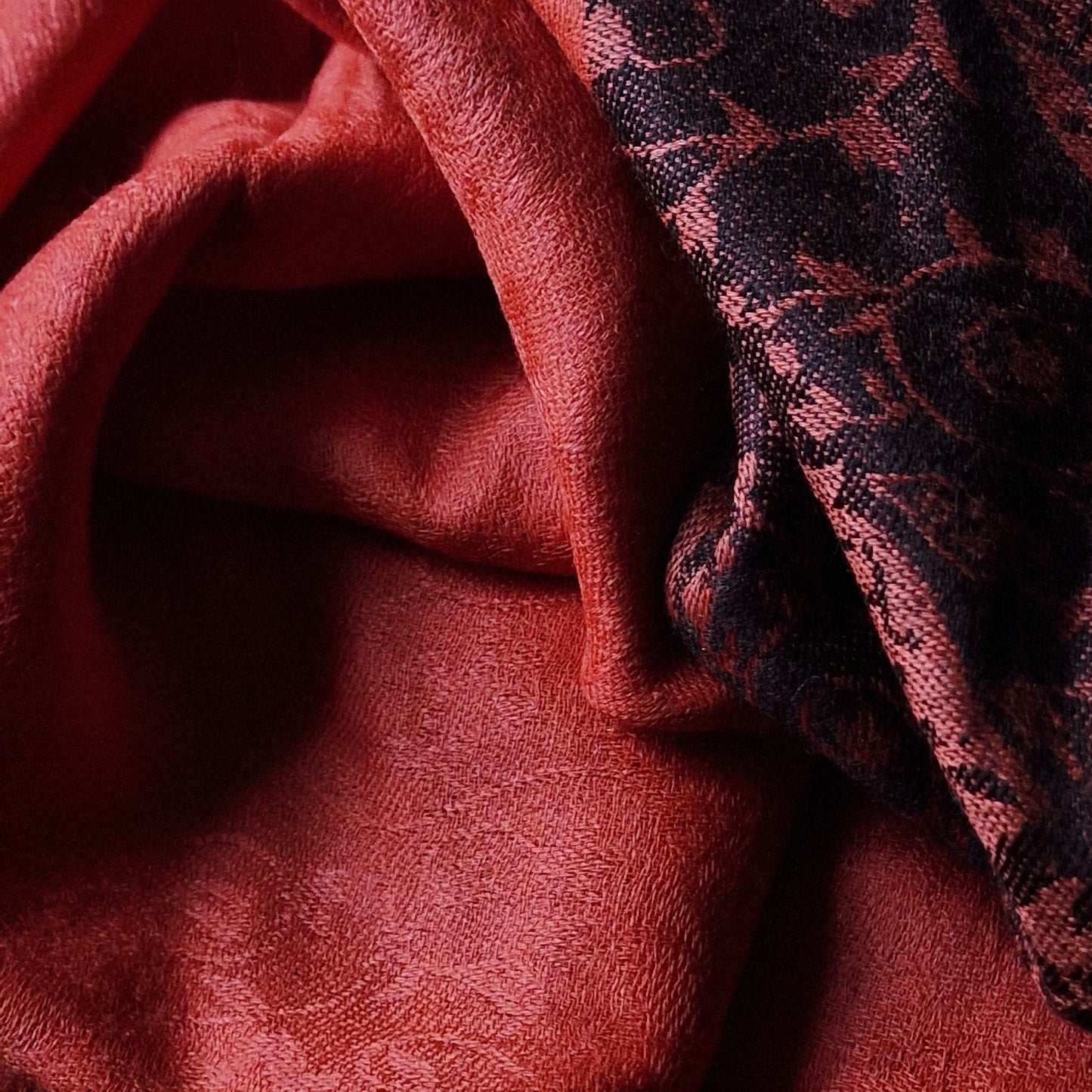 Paisley* Weave Self Design Natural Pashmina Luxury Stole- Salmon