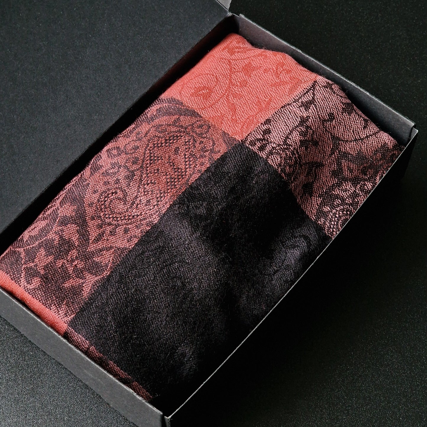 Paisley* Weave Self Design Natural Pashmina Luxury Stole- Salmon