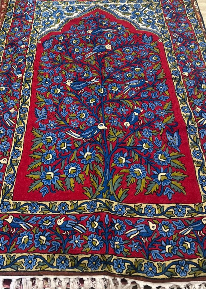 Handmade Chain Stitch Rug Kashmir Tapestry Wall hanging