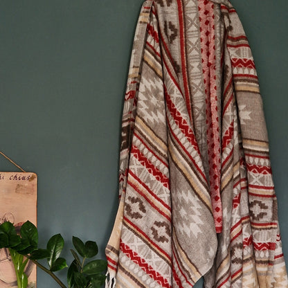 Tibet Shawl Himalayan Blanket Scarf - RED