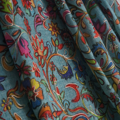 The Ultimate Choice Soft Kashmir Kalamkari Pashmina Stoles - Cerulean Blue