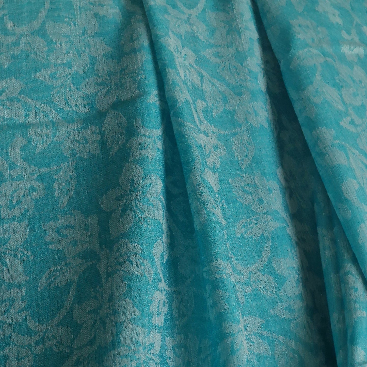 Hand Weaved Luxury Soft Bright Blue Kashmiri Pashmina Stole