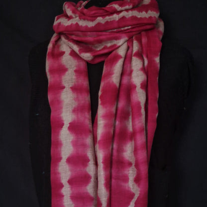 Authentic Kashmiri Pure Pashmina Shawl with Tie-Dye Design - Hibiscus Petal