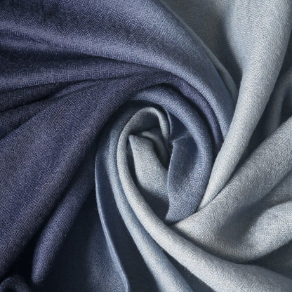 Elegant Blue Ombre Stole in Premium Pashmina Cashmere