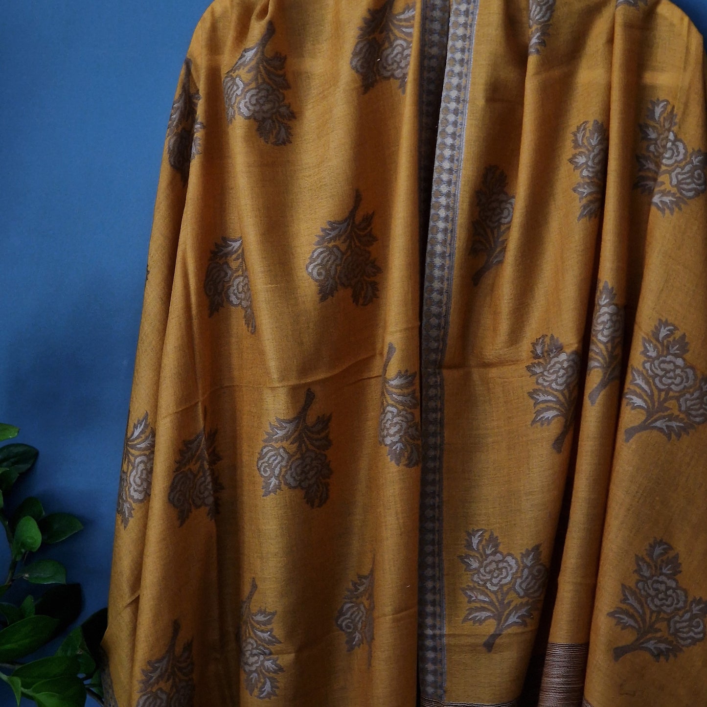 Kashmiri Kani Luxury Soft Pashmina Stoles- Marigold - Baga Ethnik Living