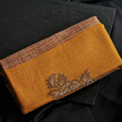 Kashmiri Kani Luxury Soft Pashmina Stoles- Marigold - Baga Ethnik Living